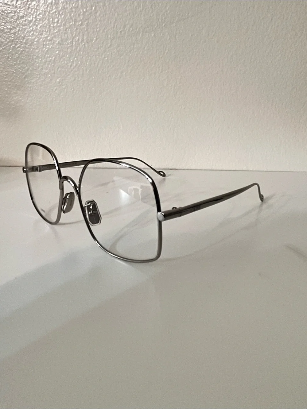 Loewe Silver Hexagonal Metal Frame Glasses